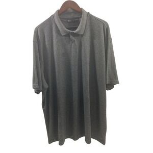 George Men 3X Black Knitted Polo Shirt Short Sleeves Collared